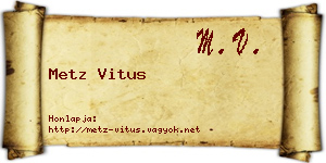 Metz Vitus névjegykártya
